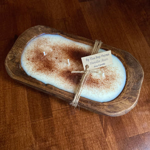 Vanilla Rum Wooden Bowl Candle - By The Bay Farms